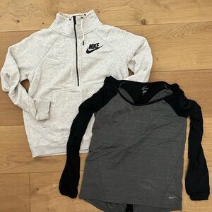 Nike Women Gray pullover and Black Dri-fit long sleeve